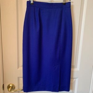 NAVY BLUE VIRGIN WOOL PENCIL SKIRT - SIZE 4/6